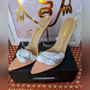 NIB clear fashion nova heels